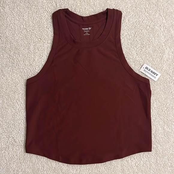 NWT Old Navy Racerback Tank Top Women’s Size Medium Activewear Cropped Shirt - Picture 3 of 9